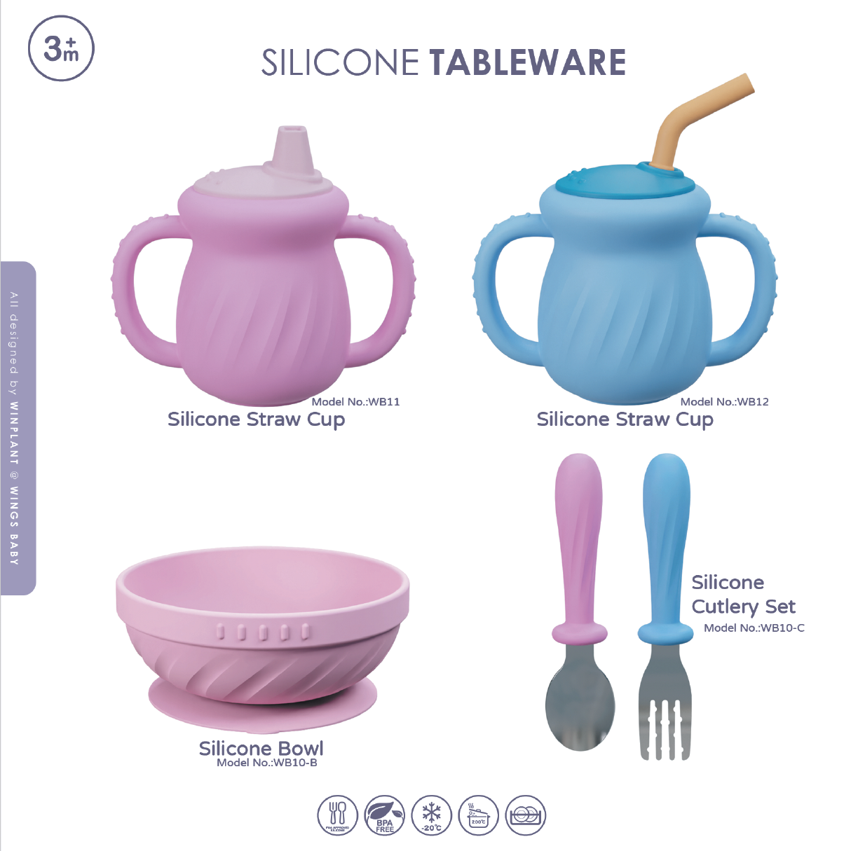 Silicone bowl and cutlery set preview