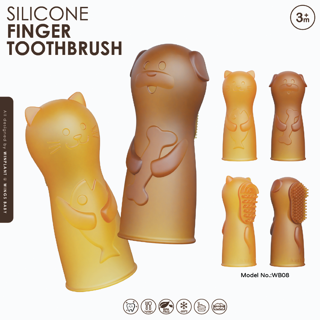 Cat and dog finger toothbrush preview